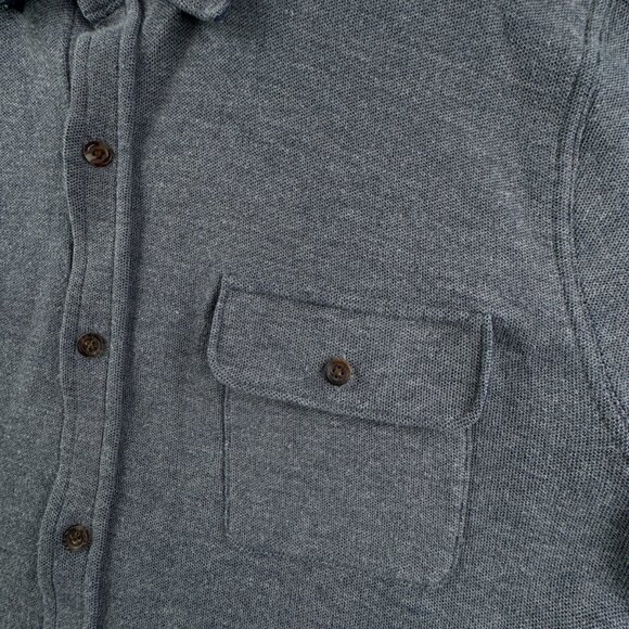 Brooks Brothers Knit Cotton Wool Gray Button Up Shirt Men Long Sleeve Large - Picture 8 of 12
